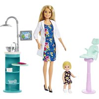 Muñeca Dentista Barbie, Rubia Y Set De Juego Con La Rubia Pa