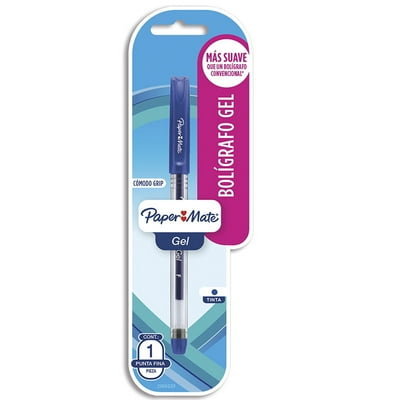 Bolígrafo Gel Punta Fina Color Azul 1 Un Paper Mate