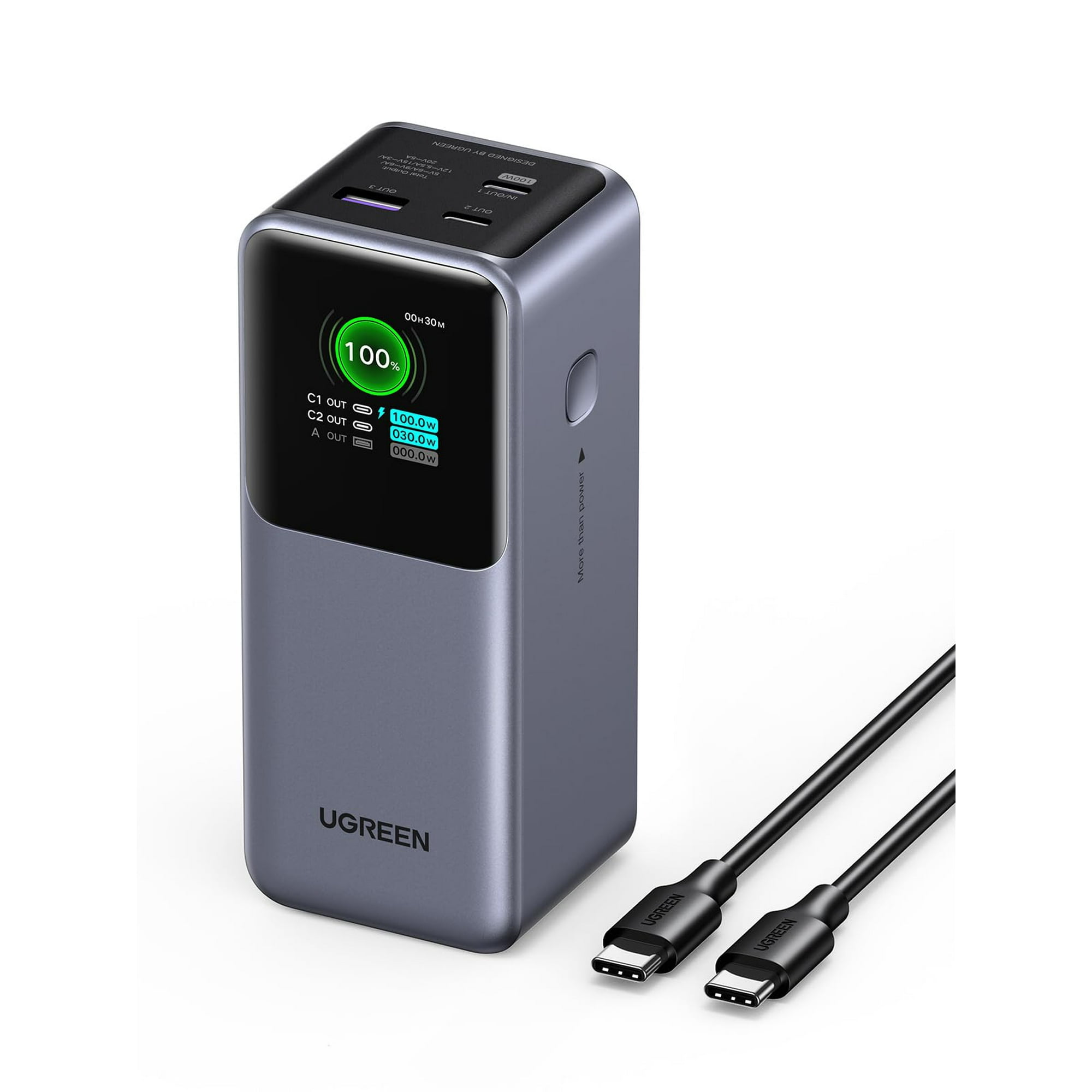 Batería Externa Ugreen Nexode 20000mah 130w Con 3 Puertos Usb C