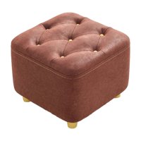 Magideal - Reposapiés Pequeño, Asiento Acolchado Resistente, Almohadillas Silenciosas Para El Suelo, Taburete Otomano, Reposapiés Para Apartamento, Hogar, Sofá, Rojo