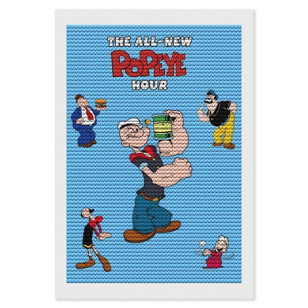 The All-New Popeye Hour Kits de Pintura de Diamantes para Adultos 5D DIY Diamond Art Kits Full Drill Diamond Dots para Regalo Decoración de Pared y Relajación Artes de Gemas 20*30cm