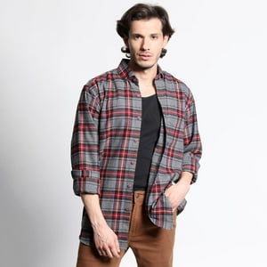 Truval - Camisa Manga Larga Franela Regular Fit Gris 3Xl