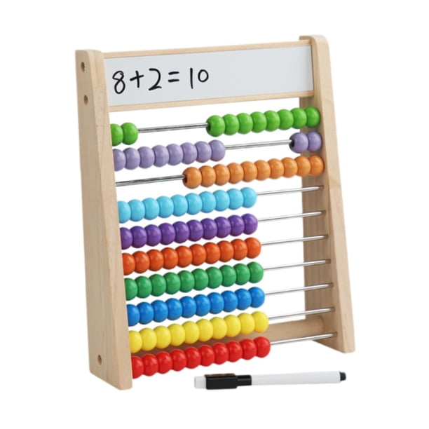 Ábaco para niños, clásico, Montessori, juegos de matemáticas, marco de conteo de madera de 10 filas para niños en edad preescolar, regalos para niños