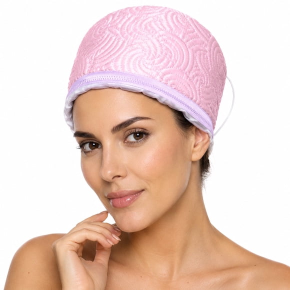 Gorro térmico para tratamiento capilar rosado