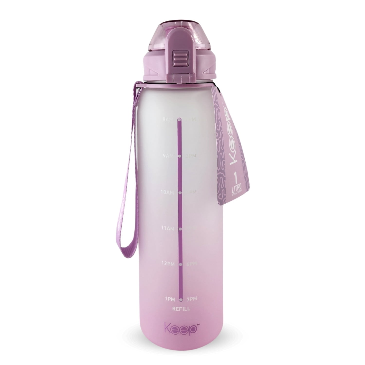 Disparo - Botella Keep Agua 1 Litro Deportes Outdoor Marcador Ml Lila