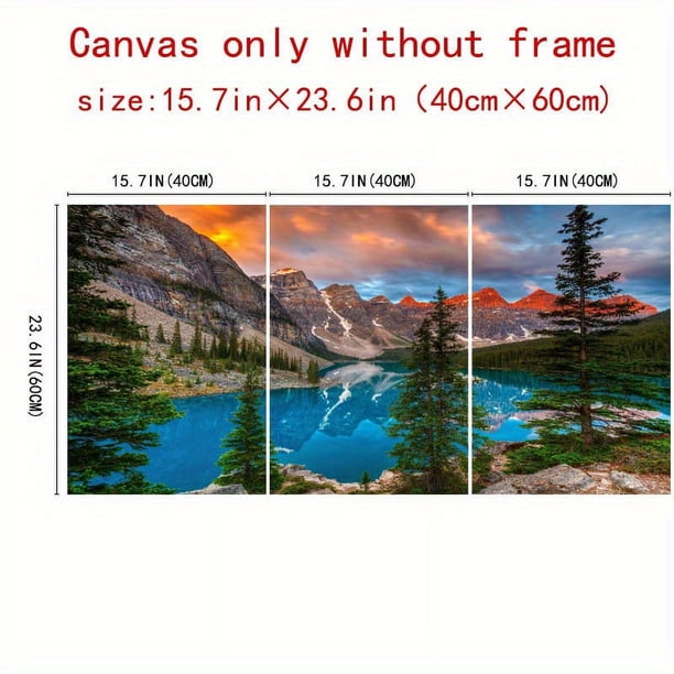 3pcs/set Wall Art Canvas Paintings, Living Room Beach Sunset Landscape Wall Decorative Art Painting, Canvas Print Bedroom Decoration Modern Salon Kitchen Office Wall Painting Home Decor, No Frames (1