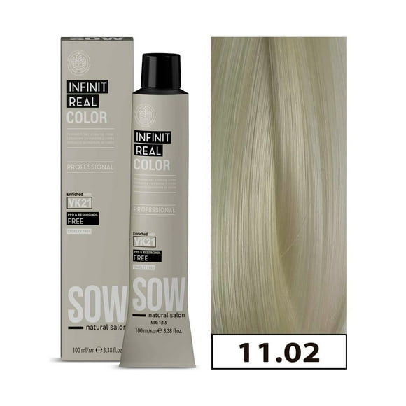Tintura Permanente Bajo Amoniaco 11.02 Rubio Platino Perla100ml + Oxidante