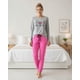 thumbnail image 1 of Pijama Mujer Algodón Peace Love Coffee Gris fucsia M, 1 of 7