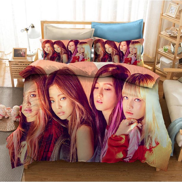 Blackpink Kpop Printed Bedding Set 3-piece Duvet Cover Pillowcase 3-Piece Bedding Set (1 Duvet Cover + 2 Pillow Shams)