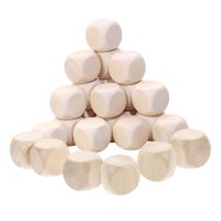 Bothyi - 25 Dados De Madera En Blanco Para Fiestas, Juego De Madera Sin Terminar, Para Dormitorios, Escuelas Y Adultos.