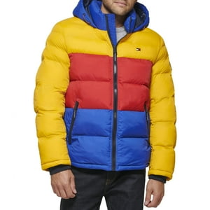Chaqueta Tommy Hilfiger Con Capucha Para Hombre, Color Amarillo/Rojo/Azul