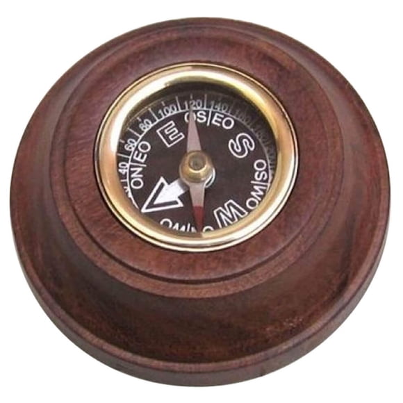 Brújula de madera INDIA OVERSEAS TRADING CORP 3 redonda