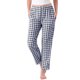 thumbnail image 1 of Pantalones de pijama de cuadros para mujeres con cintura elástica y bolsillos, pantalones largos para dormir y descansar, XS, cuadros azules, 1 of 5