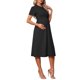 thumbnail image 4 of INSPIRE CHIC Vestido de maternidad para mujer, línea A, cuello redondo, manga corta, elástico, verano, oficina, trabajo, midi, embarazo, 2XL, negro, 4 of 6