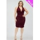 thumbnail image 1 of Vestido Mini Ajustado Fruncido Con Espalda Cruzada Y Escote Pronunciado, 1 of 5
