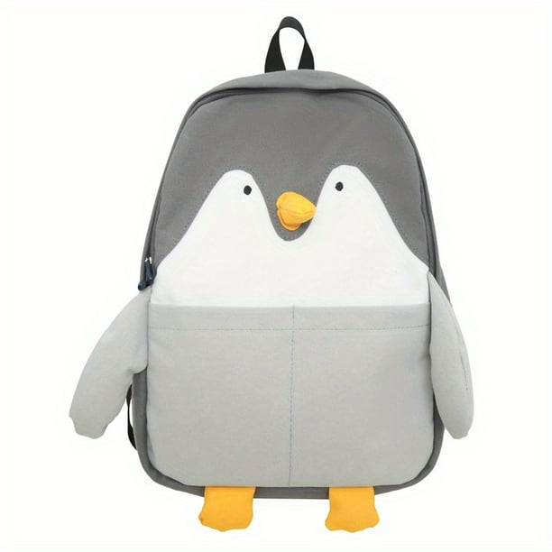 Fashion Simple Canvas Backpack, Large Capacity Cute Cartoon Backpack