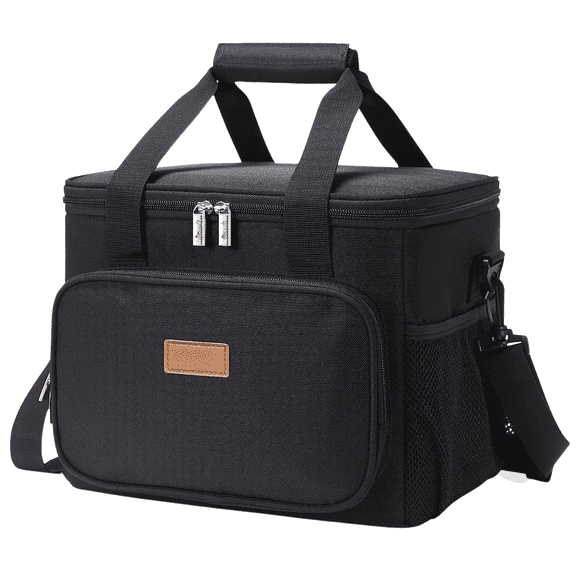Bolso Lonchera Termico Escolares Trabajo Tela Oxford Negra