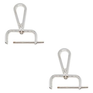 Bothyi - 2 Piezas De Cierre Giratorio Con Gancho A Presión Para Hacer Bolsos, Hebilla De Mochila De Aleación De Zinc Desmontable, Color Plateado Y Blanco