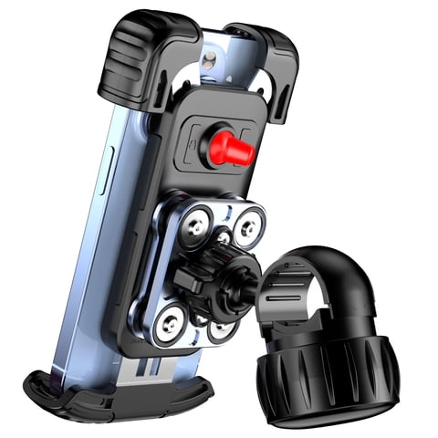 Xusx111 - Soporte De Montaje De Teléfono Para Motocicletas Con Amortiguador De Vibraciones Y Abrazadera De Manilla Mejorada, Soporte De Montaje De Teléfono Para Bicicletas Y Bicicletas