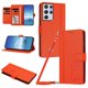 thumbnail image 1 of Funda Cartera Trébol para Samsung Galaxy S21 Ultra con Ranuras Tarjetas y Carga Inalámbrica Naranja, 1 of 6