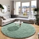 thumbnail image 3 of Alfombra PAGISOFE Shaggy Circle, verde salvia, 6 pies, para dormitorio, 3 of 8
