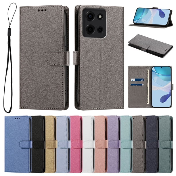 Cartera Funda para Motorola Moto G 2025 5G Carga Inalámbrica, Gris