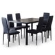 thumbnail image 1 of Comedor Mesa Vidrio 75x80x150 6 Sillas Pu Negro, 1 of 6