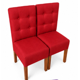 thumbnail image 2 of Pack 4 sillas de comedor, respaldo curvo, estilo capitoné, color rojo, 2 of 3