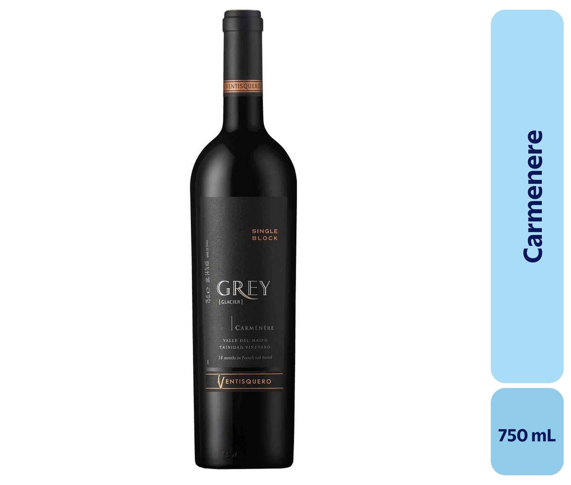 Vino Carménère Botella 750 mL Grey