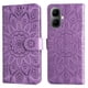 thumbnail image 1 of Funda tipo cartera FOXDOCK para Infinix Smart 10 4G , diseño girasol en relieve, cuero PU, cierre magnético, soporte y tarjetero, 1 of 5