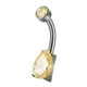 thumbnail image 2 of Clicker Ombligo Anillos Accesorio De Moda Diamantes De Imitación Ombligo Piercing Aro Amarillo, 2 of 5