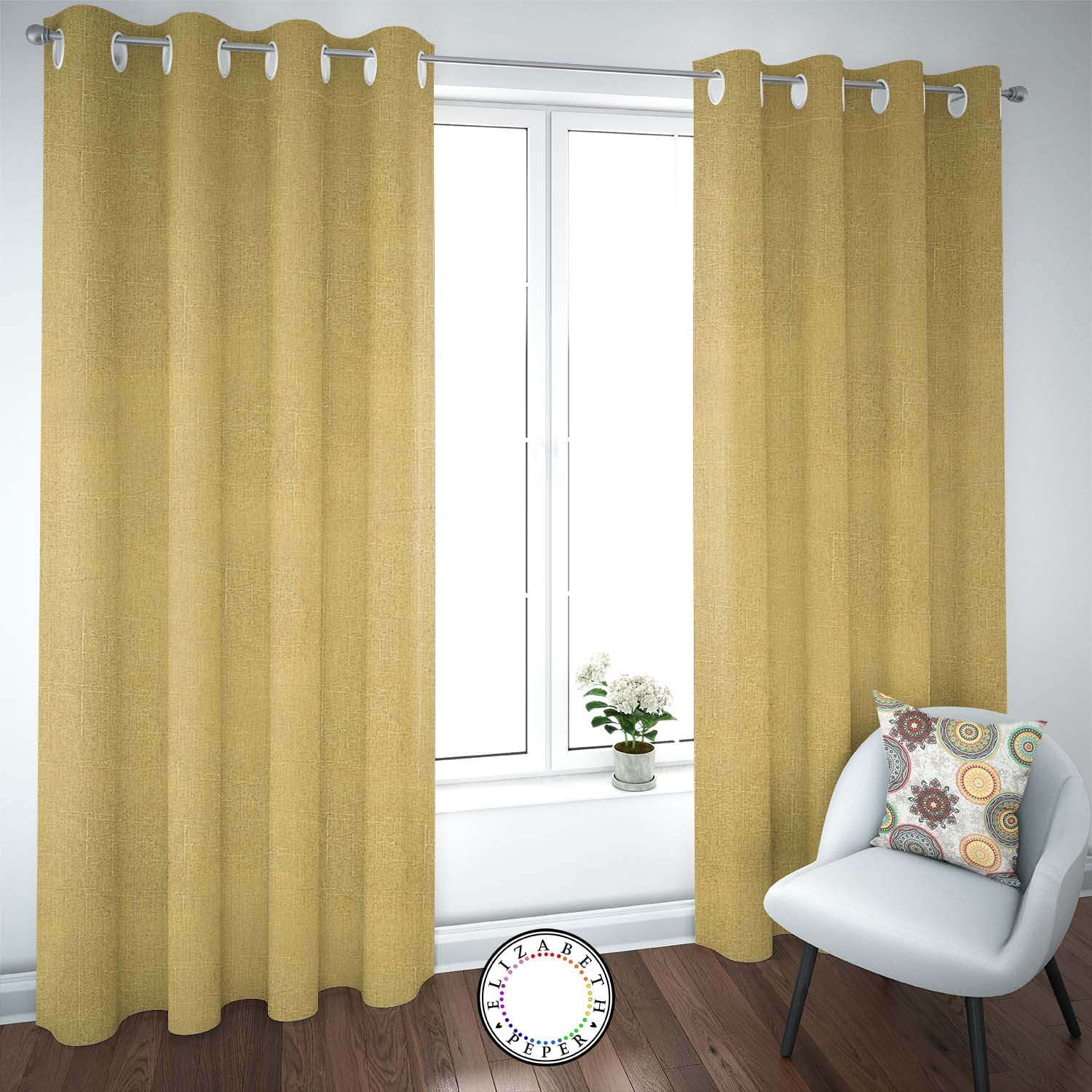Elizabeth Peper - Set De Cortinas Blackout 2 Paños De 140 X 220 Cm Amarillo