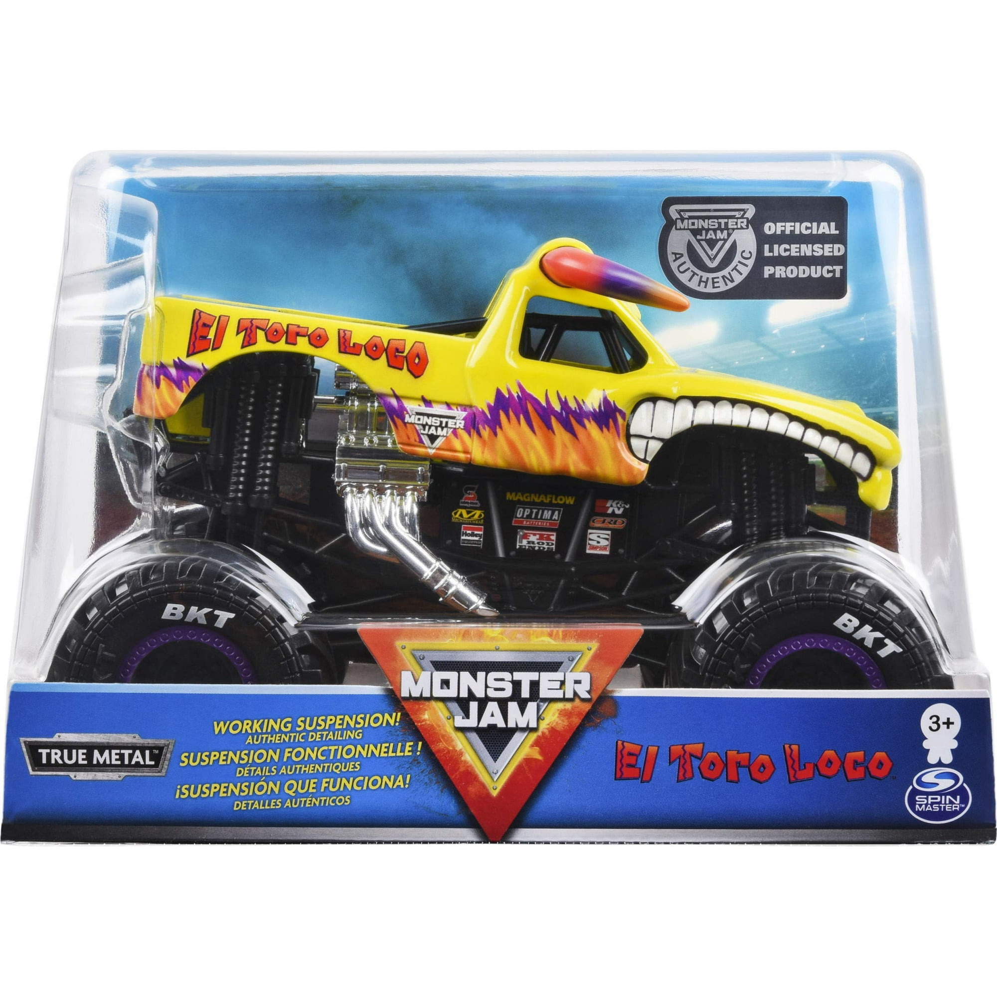 Monster Truck Monster Jam El Toro Loco A Escala 1:24 Fundido A Presión