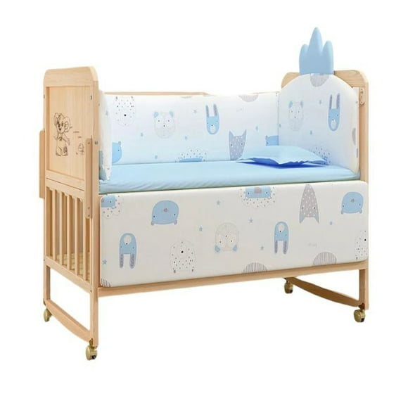 Cuna Colecho Madera Pack&Play Con Mudador LuBabycas Azul