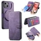 thumbnail image 1 of Funda Billetera Magnética para iPhone 15 Soporte Tarjetas Desmontable Morado, 1 of 6