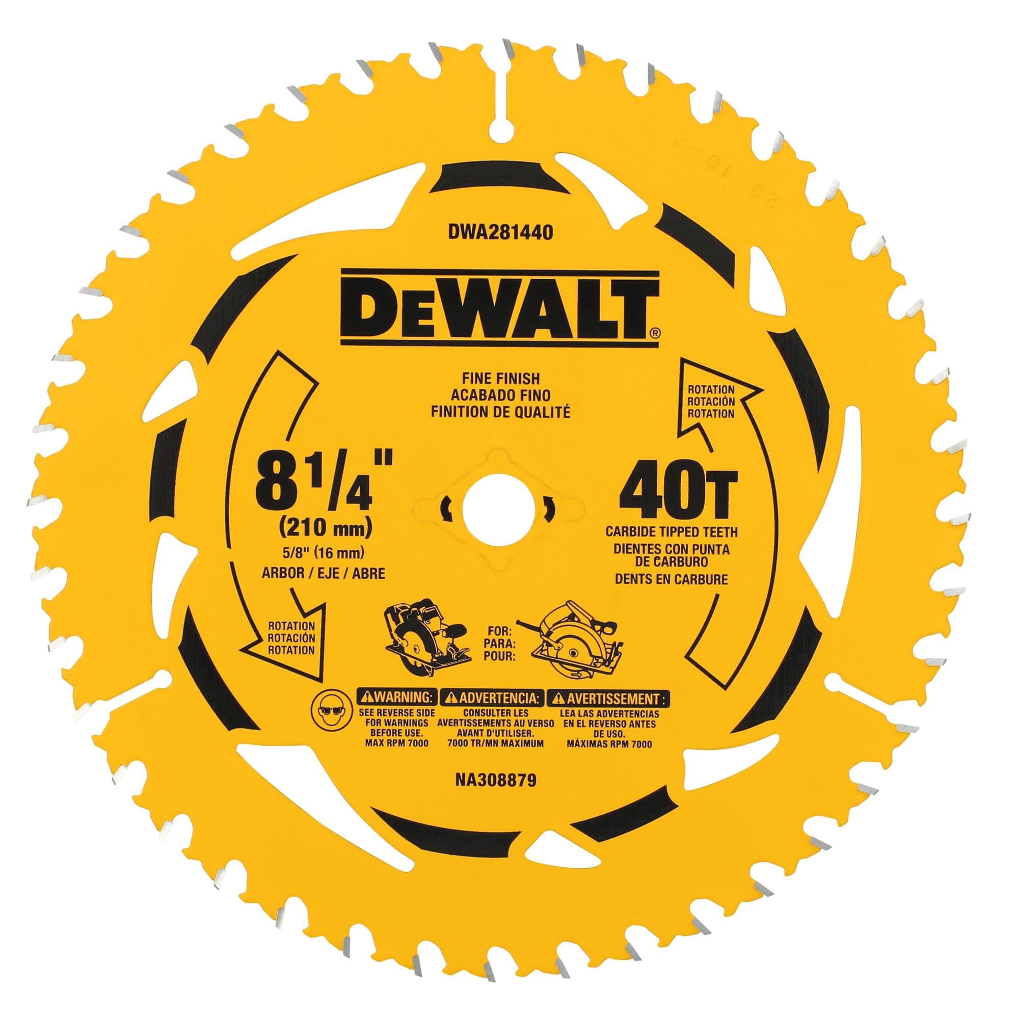 Hoja De Sierra Circular Dewalt Dwa281440 8-1/4 Pulg. 40t