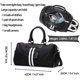 thumbnail image 5 of Bolsa de deporte impermeable para gimnasio, pequeña, para viajes, con compartimento para zapatos, para fin de semana, con bolsillo separado para artículos secos y húmedos, para hombres y mujeres., 5 of 7