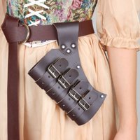 Xusx111 - 2 Piezas Cuero Medieval Espada Rana Renacimiento Accesorio Disfraz Rapier Caballero Espada Holster Marrón