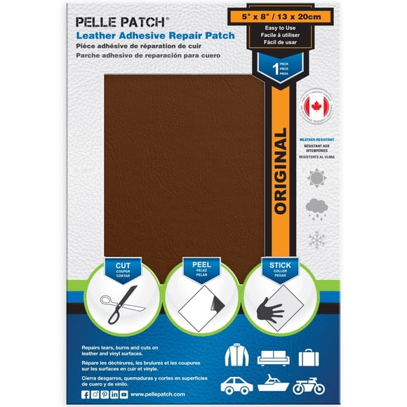 Láminas adhesivas de piel Pelle Patch, 25 colores, color tostado original
