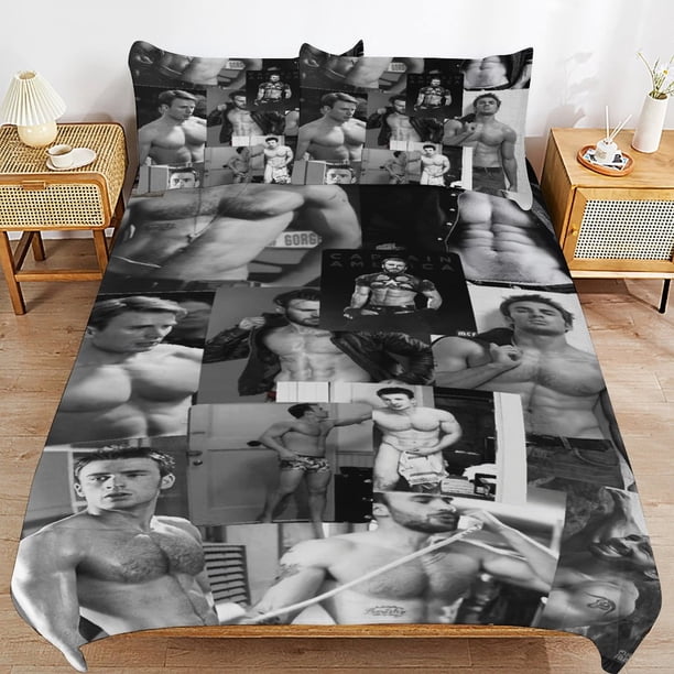 Chris Evans Bedding Sets Ultra Soft Skin-Friendly Duvet Cover 3 Piece, Cute Comforter Cover Bed Set for Boys Girls Kids