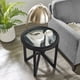 thumbnail image 1 of Modern simple glass coffee table, tempered glass coffee table solid wood base round transparent glass top modern living room terrace study coffee table, 1 of 3