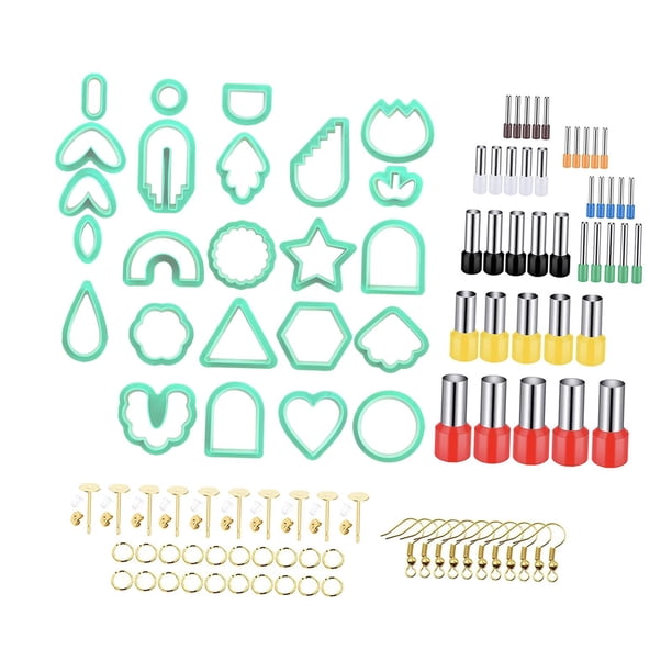 114 Uds Cortadores Para Pendientes De Arcilla Polimérica Para Manualidades DIY Fabricación De Joyas Verde