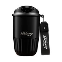 Magideal - Taza De Café Aislada, Botella Portátil, Botella De Agua A Prueba De Fugas, Vaso De Café Frío Y Caliente, Taza De Viaje De Café De Cerámica Para Uso En Negro