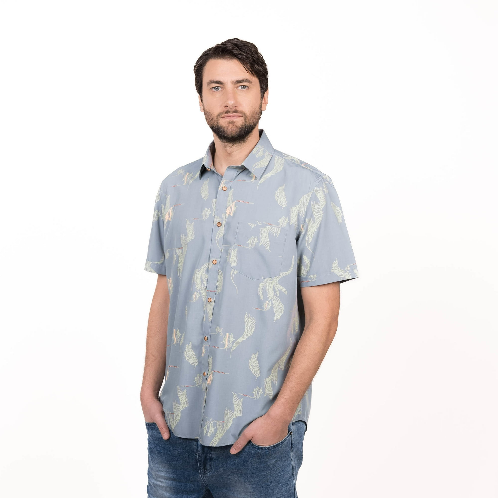 Truval - Camisa M/c Guayabera Estampada Regular Fit