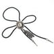 thumbnail image 1 of negro pu cuero occidental vaquero rodeo bolo tie bola collar antiguo plata, 1 of 3