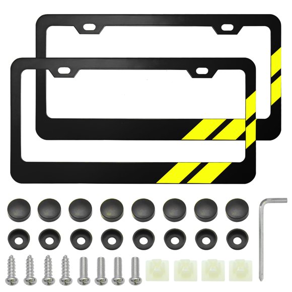 Marco para placa YOSRTER con ribete amarillo para Dodge
