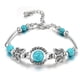 thumbnail image 1 of Vintage Butterfly Bracelet with Natural Turquoise and Silver Beads - Perfect Wedding Gift for Women and Girls, 1 of 5