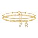 thumbnail image 1 of Pulsera Ursteel R Initial, tobilleras ajustables chapadas en oro de 14 quilates, 1 of 7