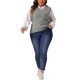 thumbnail image 2 of Agnes Orinda Chaleco de Suéter Talla Grande para Mujeres Cuello en V Chalecos de Punto Sólido Clásico Sin Mangas Suéteres Tops 2X Gris, 2 of 6