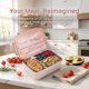 thumbnail image 2 of REGALWOVEN Caja Bento para Adultos, Contenedor de Preparación de Comidas a Prueba de Fugas con 3 Compartimentos y Utensilios para Trabajo y Viajes Sakura Rosa, 2 of 5